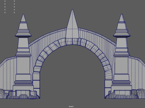Medieval Bridge Cartoon 01 3D Model