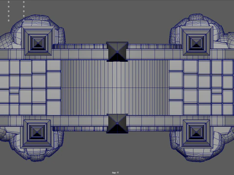 Medieval Bridge Cartoon 01 3D Model