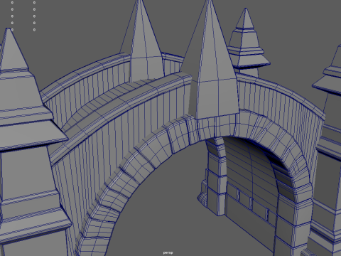 Medieval Bridge Cartoon 01 3D 모델