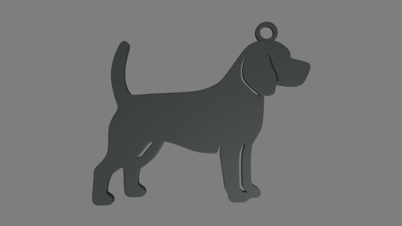 Beagle Key Ring Chain 01 3D Baskı Modeli .c4d .max .obj .3ds .fbx .stl .blend