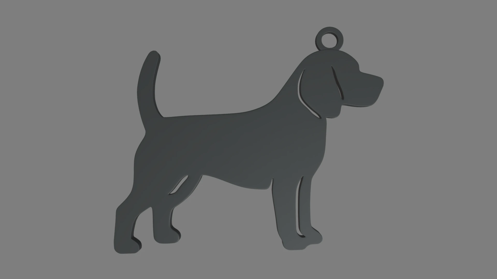Beagle Key Ring Chain 01 3D Print Model .c4d .max .obj .3ds .fbx .stl .blend 