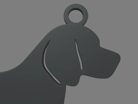 Beagle Key Ring Chain 01 3D Print Model
