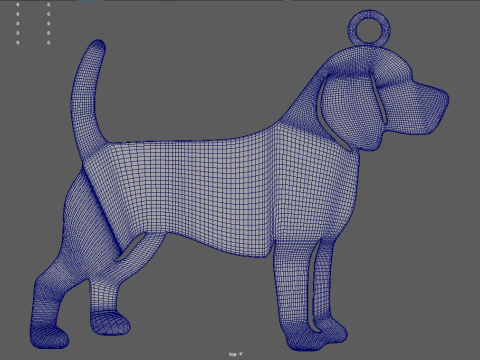 Beagle Key Ring Chain 01 3D Print Model