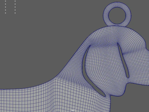 Beagle Key Ring Chain 01 3D Print Model
