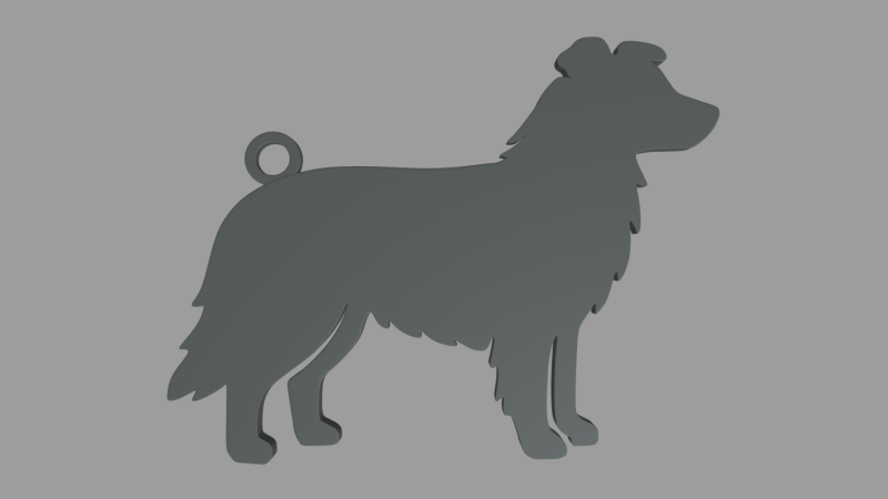 Border Collie Key Ring Chain 01 3D Baskı Modeli .c4d .max .obj .3ds .fbx .stl .blend