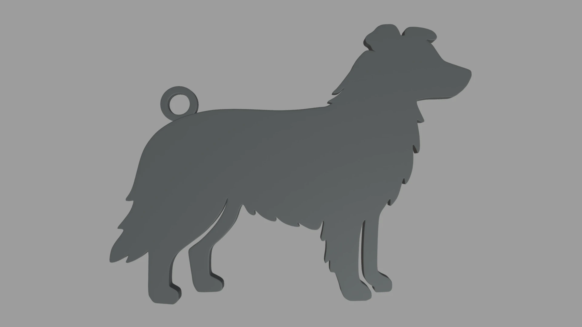 Border Collie Key Ring Chain 01 3D Print Model .c4d .max .obj .3ds .fbx .stl .blend 