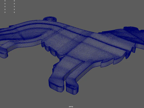 Border Collie Key Ring Chain 01 3D Print Model