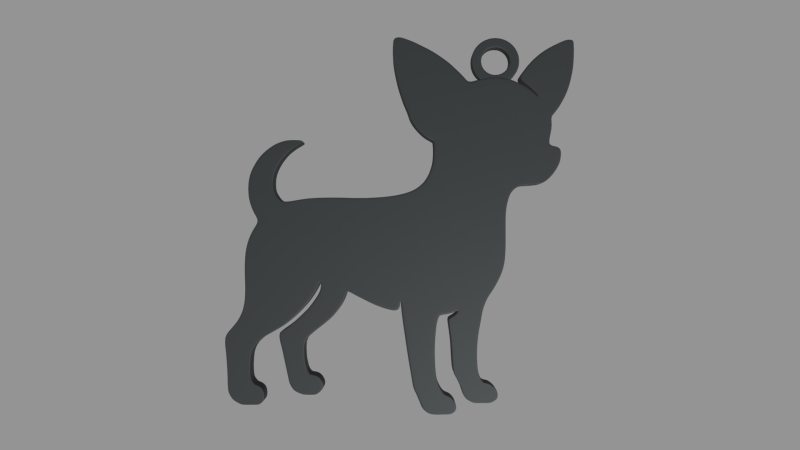 Chihuahua Key Ring Chain 01 Modèles 3D en vedette .c4d .max .obj .3ds .fbx .stl .blend