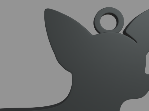 Chihuahua Key Ring Chain 01 Modèles 3D en vedette
