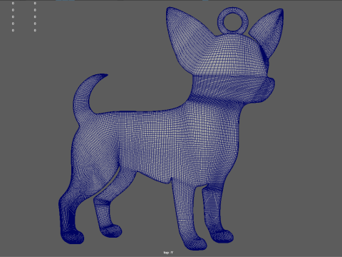 Chihuahua Key Ring Chain 01 Modèles 3D en vedette