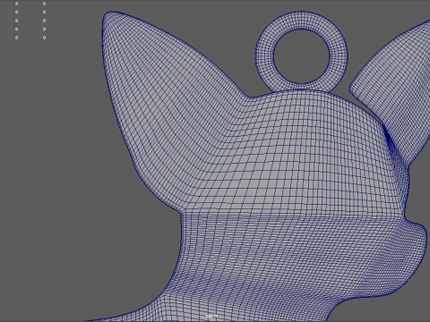 Chihuahua Key Ring Chain 01 3D Print Model