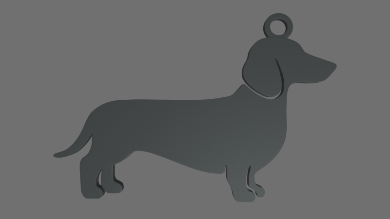 Dachshund Key Ring Chain 01 3D Print Model .c4d .max .obj .3ds .fbx .stl .blend 