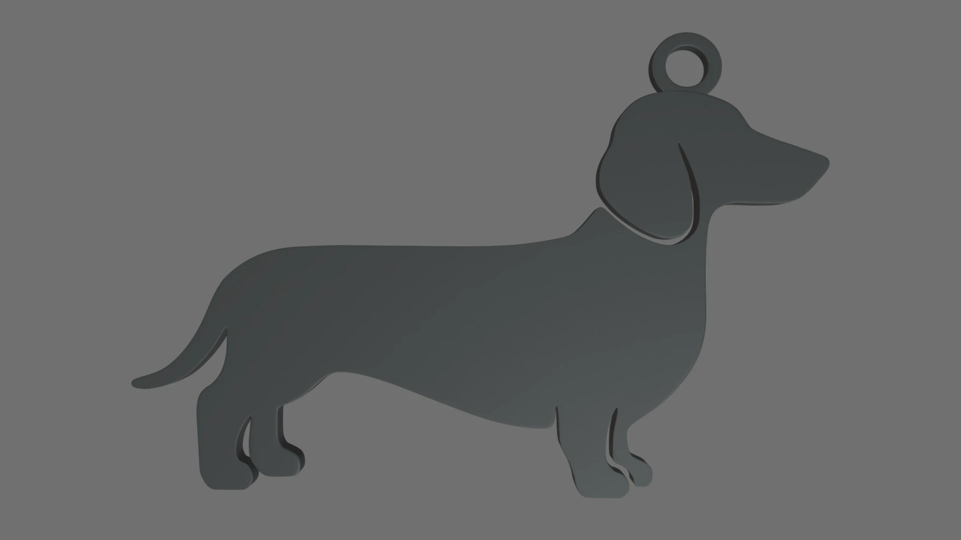 Dachshund Key Ring Chain 01 3D Print Model .c4d .max .obj .3ds .fbx .stl .blend