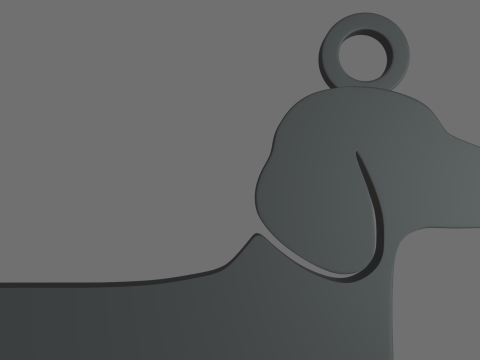 Dachshund Key Ring Chain 01 3D Print Model
