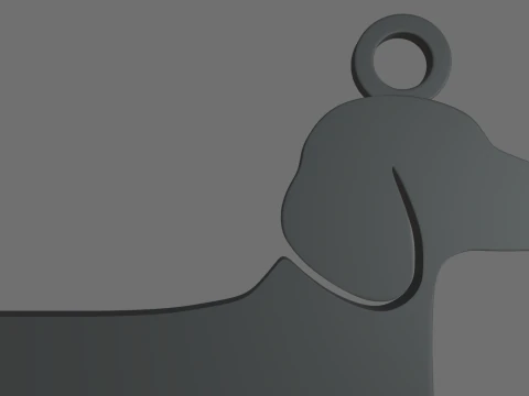 Dachshund Key Ring Chain 01 3D Print Model