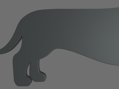 Dachshund Key Ring Chain 01 3D Print Model