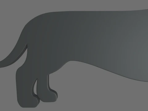Dachshund Key Ring Chain 01 3D Print Model