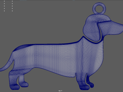 Dachshund Key Ring Chain 01 3D Print Model
