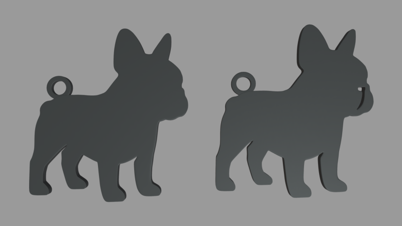 French Bulldog Key Ring Chain 01 Modèles 3D en vedette .c4d .max .obj .3ds .fbx .stl .blend 