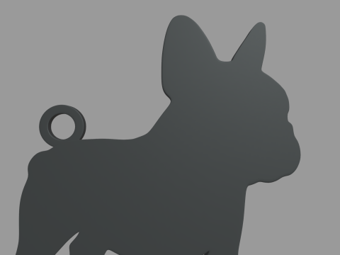 French Bulldog Key Ring Chain 01 Modèles 3D en vedette
