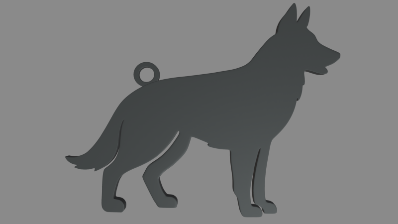 German Shepherd Ring Chain 01 3D 打印模型 .c4d .max .obj .3ds .fbx .stl .blend 
