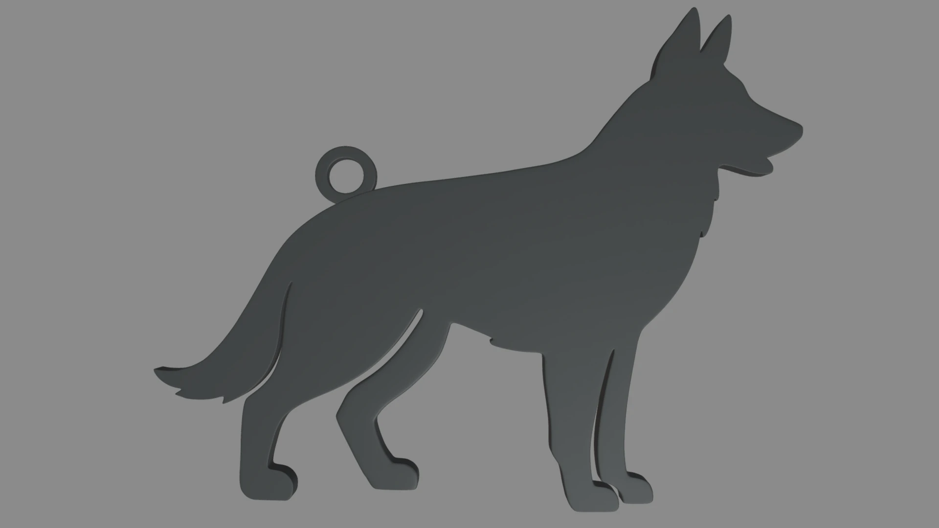 German Shepherd Ring Chain 01 3D Print Model .c4d .max .obj .3ds .fbx .stl .blend 