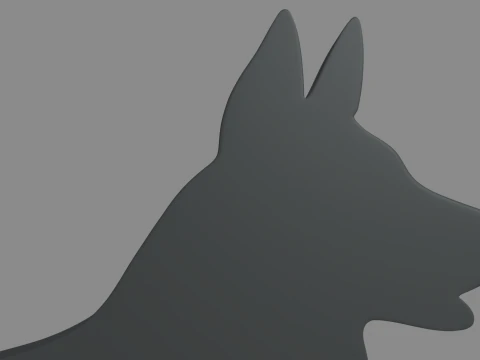 German Shepherd Ring Chain 01 3D Print Model