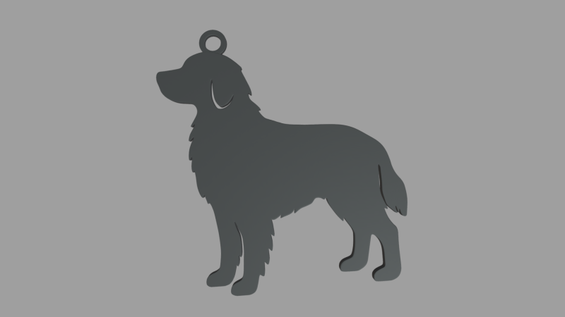 Golden Retriever Key Ring Chain 01 3D Принт Модель .c4d .max .obj .3ds .fbx .stl .blend