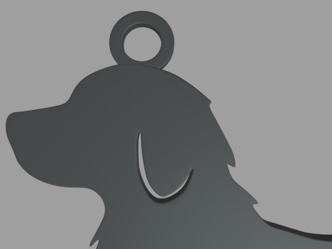 Golden Retriever Key Ring Chain 01 3D Принт Модель