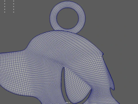 Golden Retriever Key Ring Chain 01 3D Print Model