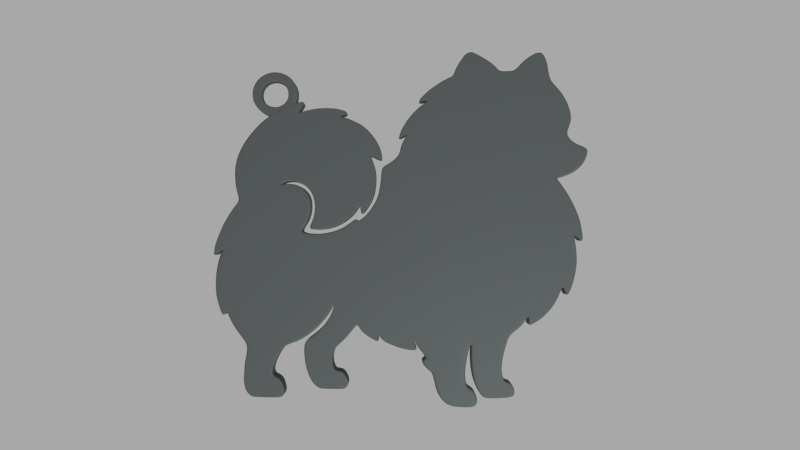 Pomeranian Key Ring Chain 01 3D 프린트 모델 .c4d .max .obj .3ds .fbx .stl .blend 