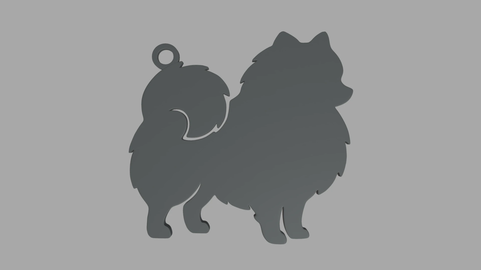 Pomeranian Key Ring Chain 01 3D Print Model .c4d .max .obj .3ds .fbx .stl .blend 