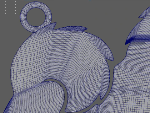 Pomeranian Key Ring Chain 01 3D Print Model