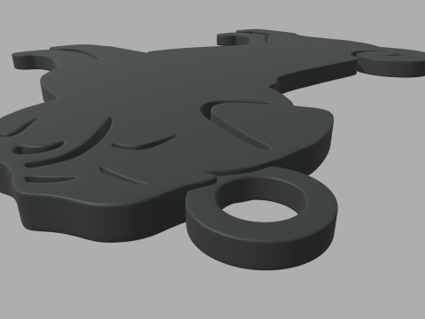 Pug Key Ring Chain 01 Model Cetak 3D