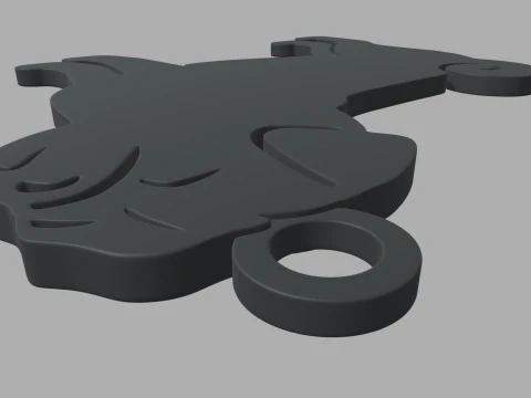 Pug Key Ring Chain 01 3D Print Model