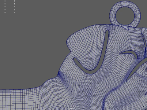 Pug Key Ring Chain 01 3D Print Model