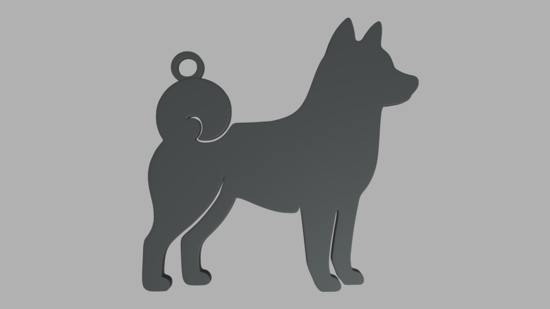 Shiba Inu Key Ring Chain 01 Modèles 3D en vedette .c4d .max .obj .3ds .fbx .stl .blend 