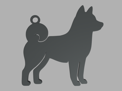 Shiba Inu Key Ring Chain 01 3D Print Model