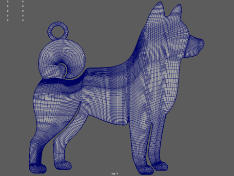 Shiba Inu Key Ring Chain 01 Modèles 3D en vedette