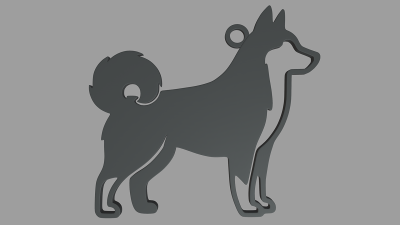 Siberian Husky Key Ring Chain 01 Model Cetak 3D .c4d .max .obj .3ds .fbx .stl .blend 