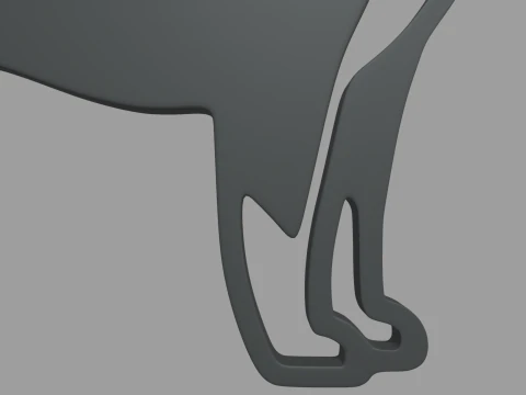 Siberian Husky Key Ring Chain 01 3D Print Model