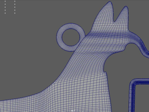 Siberian Husky Key Ring Chain 01 3D Print Model
