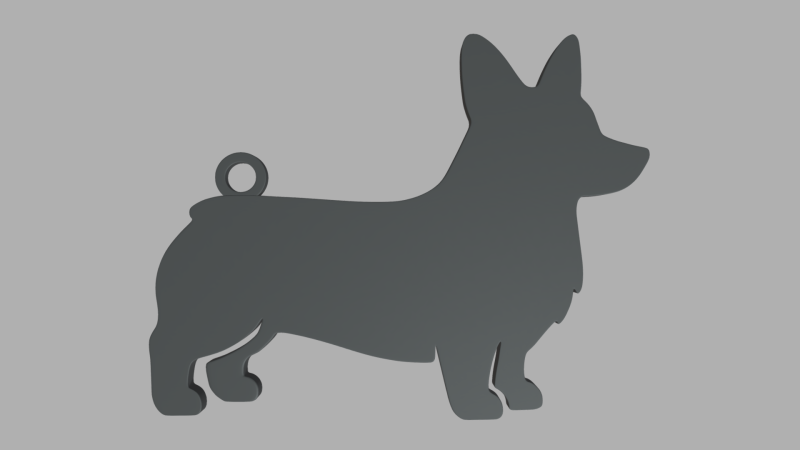 Welsh Corgi Key Ring Chain 01 3D Принт Модель .c4d .max .obj .3ds .fbx .stl .blend 