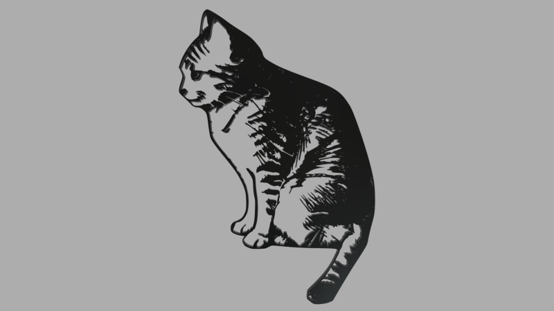 Cat 01 Silhouette 01 Modello di stampa 3D .c4d .max .obj .3ds .fbx .stl .blend 