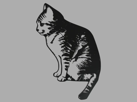 Gatto 01 Sagoma 01 Modello di stampa 3D