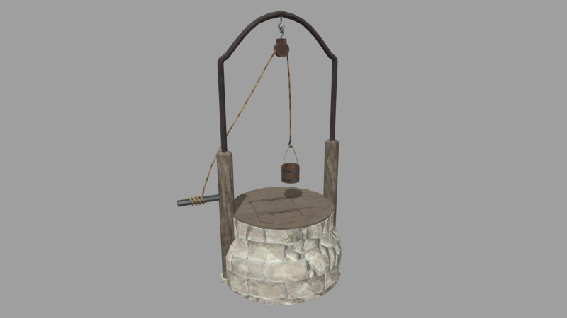 Water Well 3D Модель .c4d .max .obj .3ds .fbx .stl .blend
