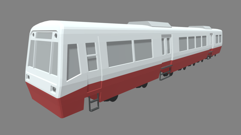 Low Poly Train 01 3D 模型 .c4d .max .obj .3ds .fbx .stl .blend