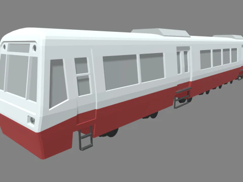 Treno low poly 01 Modello 3D