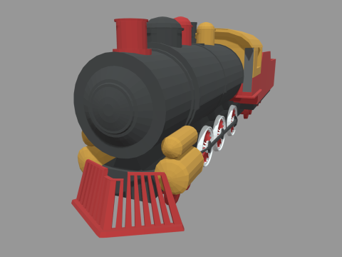 Low Poly Train 02 3D Modell