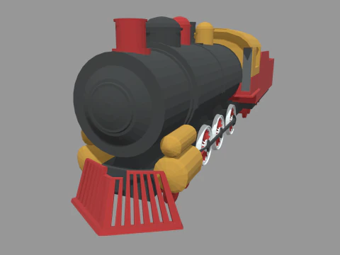 Low Poly Train 02 3D Model